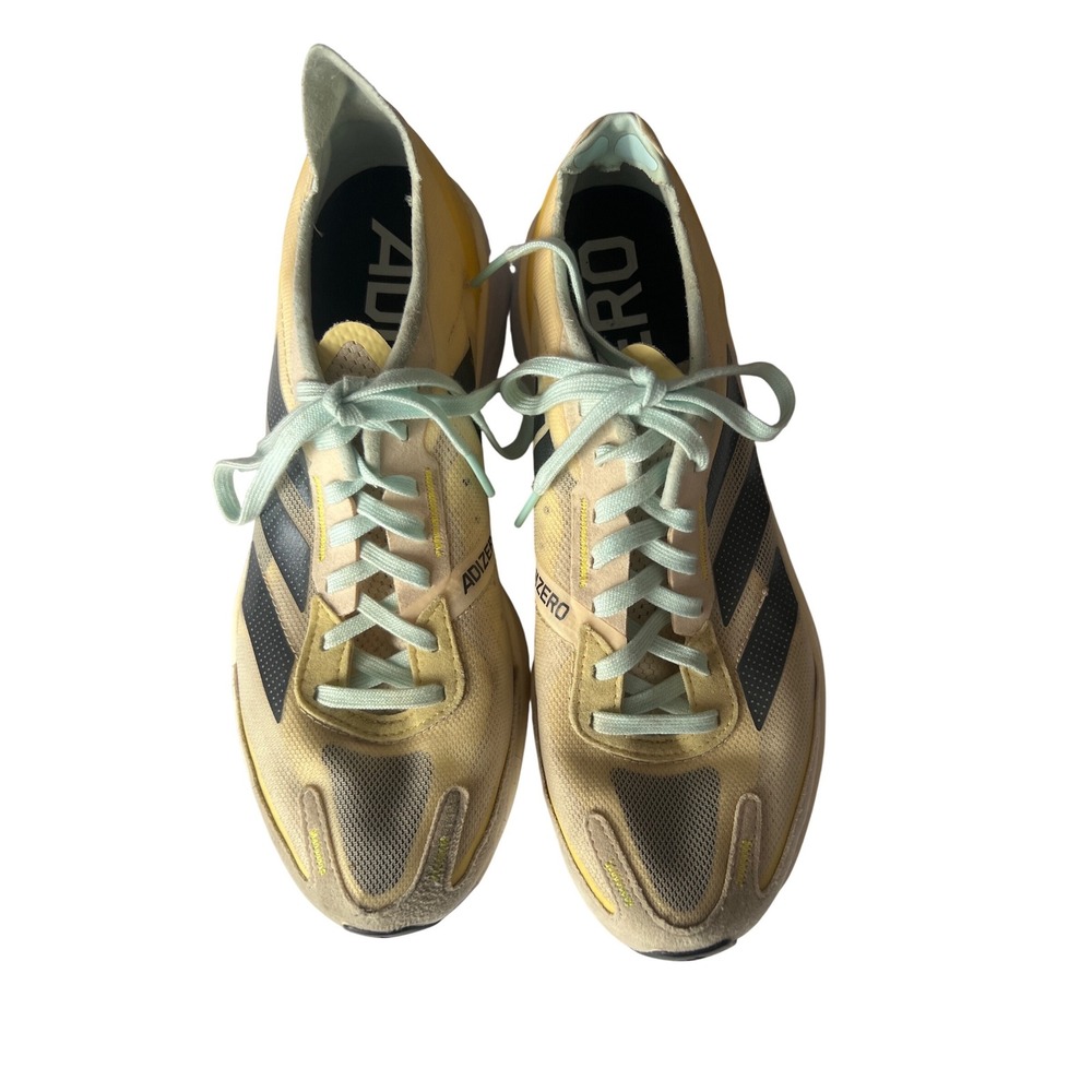 Adidas Adizero Running Shoes Women's Yellow Beige Blue Athletic‎ Sneakers GV9059